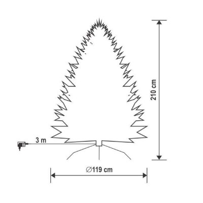 Brad artificial cu lumina LED incorporata, inaltime 210 cm - KMF 6/210